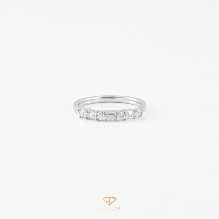 Four Diamond Three Baguette Ring