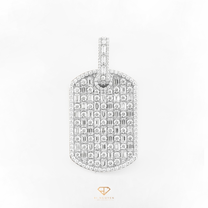Emerald Diamond Tag Pendant