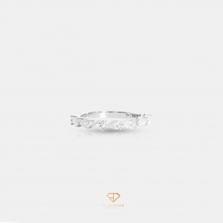 Pear Cut Diamond Half Band Ring