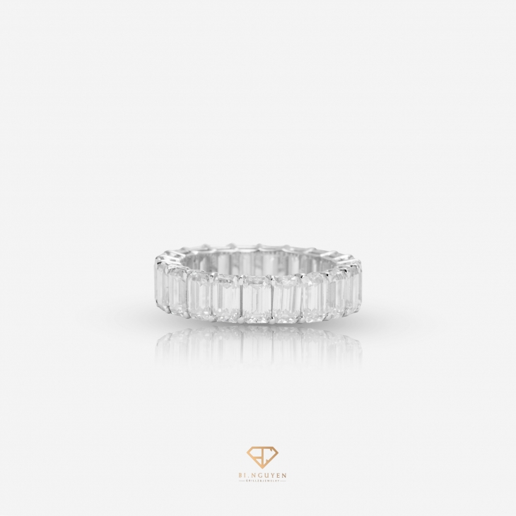 Emerald Diamond Band Ring