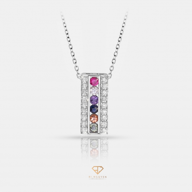 Rectangle Shape Multi-Color Pendant